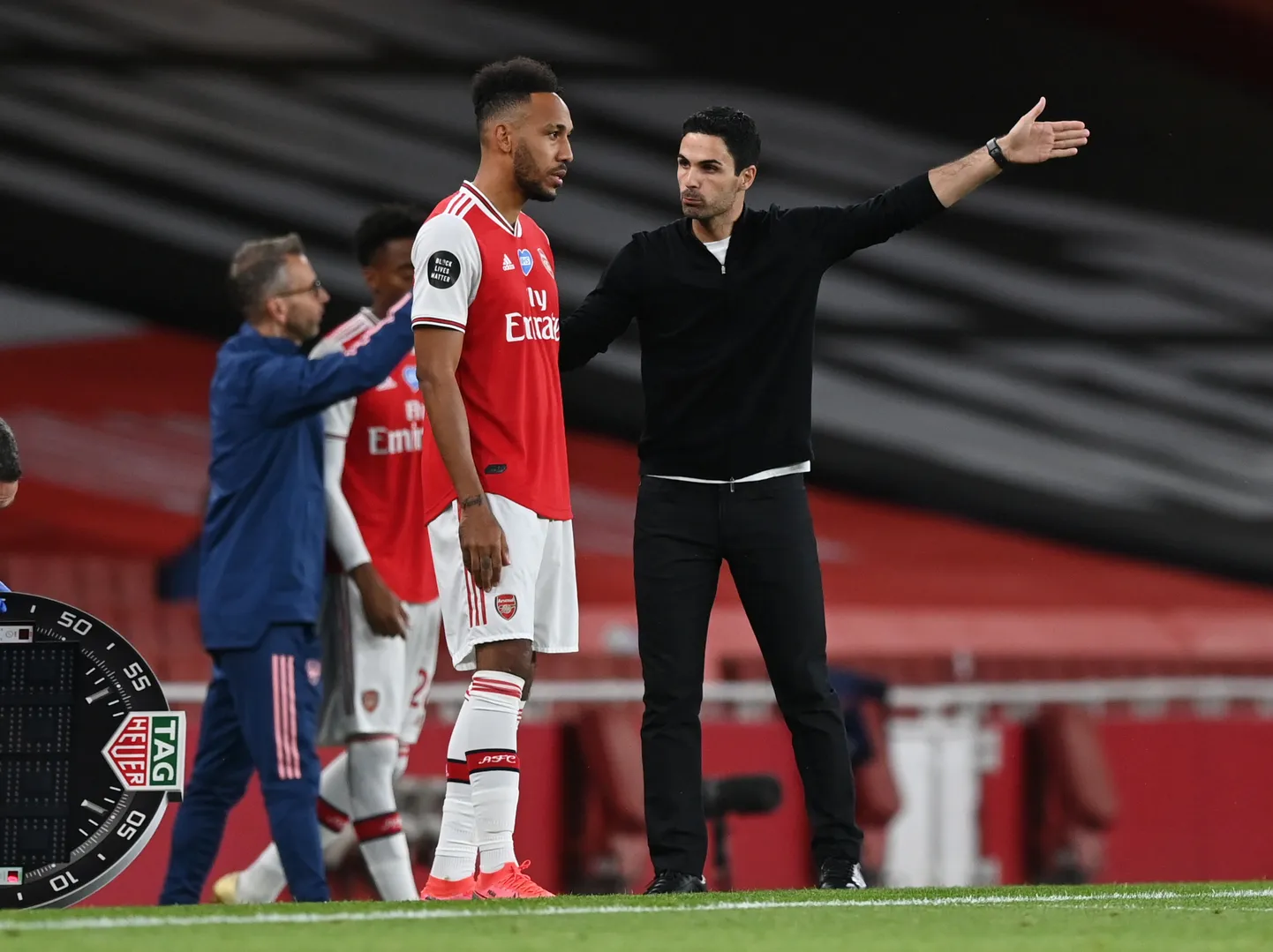 Londoni Arsenali peatreener Mikel Arteta koos oma tähtmängija Pierre-Emerick Aubameyangiga.