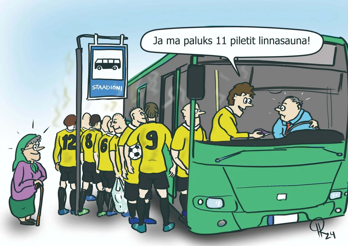 Nädala karikatuur "Jalgpallurite kasinad olud".