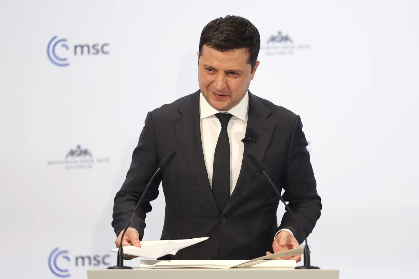 Ukraina president Volodõmõr Zelenskõi Müncheni julgeolekukonverentsil.