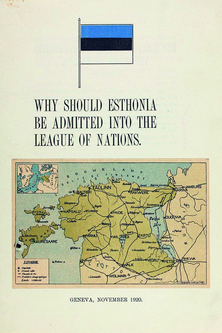 1920. aastal välja antud brošüür, milles põhjendatakse Eesti liikmesuspüüdlusi.