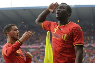 Belgia koondise ründeliini liidrid Romelu Lukaku (esiplaanil) ja Eden Hazard.