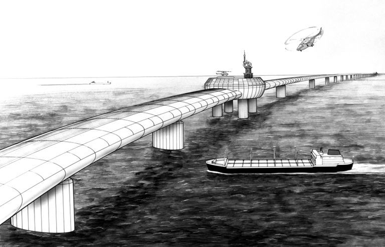 1985. aastal välja avaldatud kavand Prantsusmaad ja Suurbritanniat ühendavast sillast.