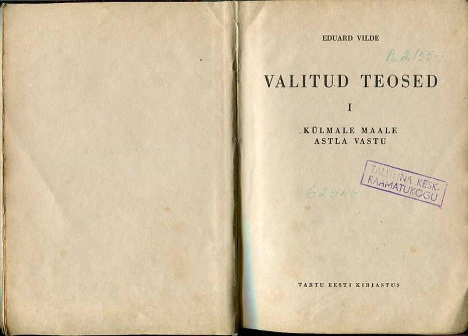 Tallinna Keskraamatukogule tagastati raamat 69 aastat hiljem.