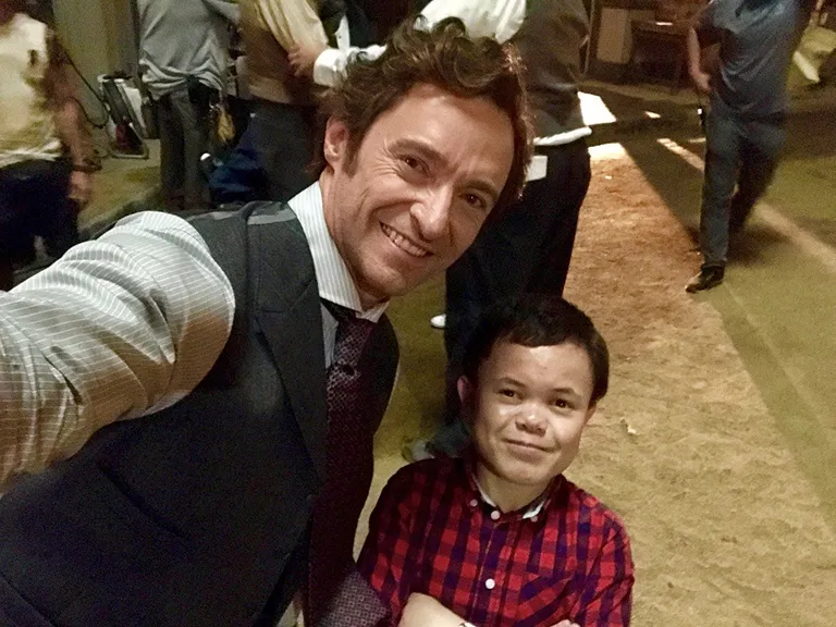 Hugh Jackman ja Sam Humphrey võtteplatsil