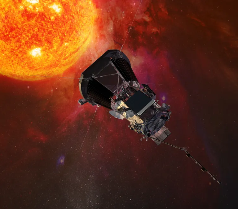 NASA arvutijoonistus Päikese krooni uurivast Parkeri sondist