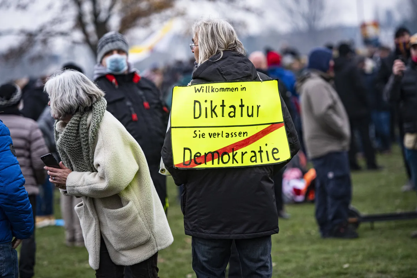 Протест в Германии против коронавирусных ограничений.