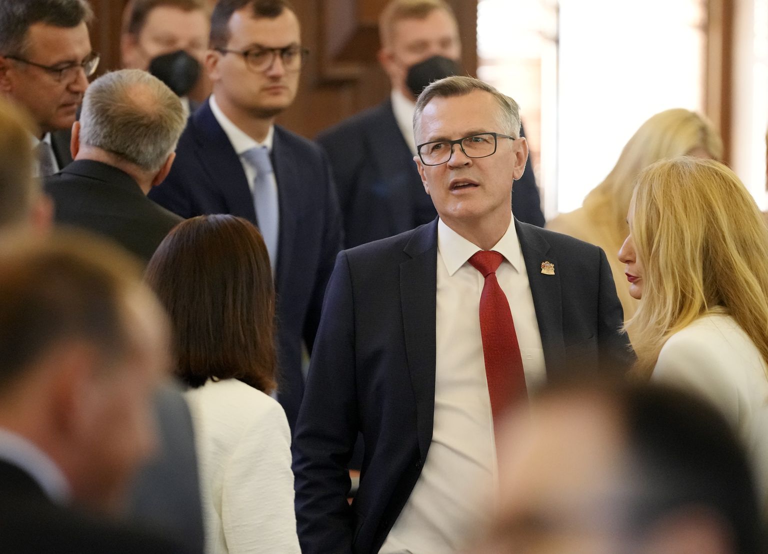Saeimas deputāts Ainars Latkovskis Saeimas ārkārtas sēdē, kurā paredzēts balsojums par uzticības izteikšanu Evikas Siliņas izveidotajam Ministru kabinetam.