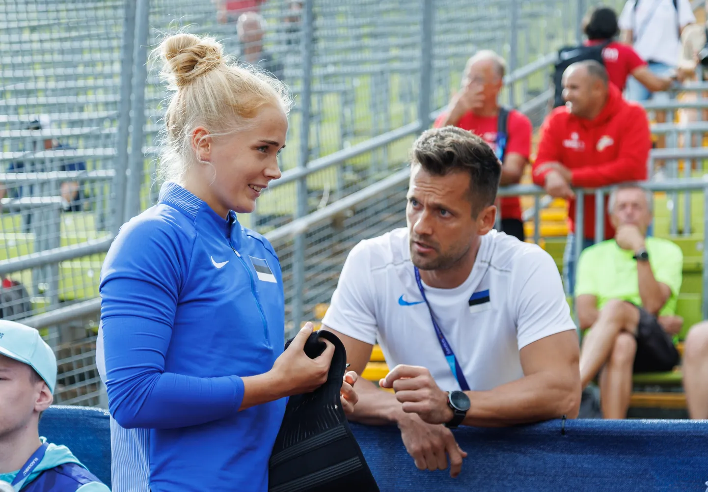 Magnus Kirt (paremal) ja osaviskaja Gedly Tugi 2022. aastal Müncheni EMil.