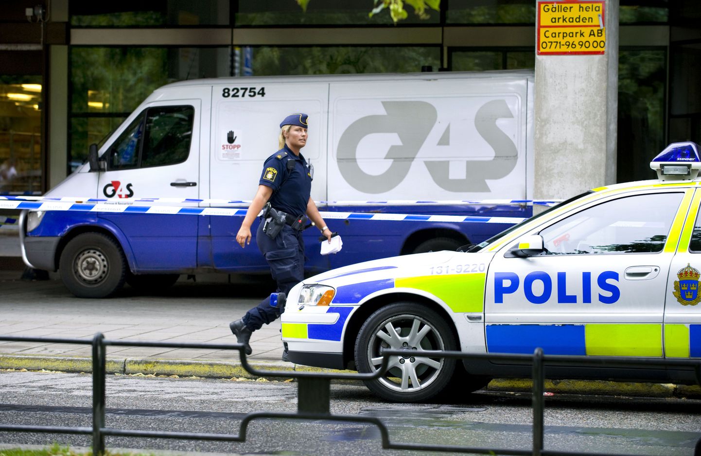 Rootsi politsei ja turvafirma G4S autod