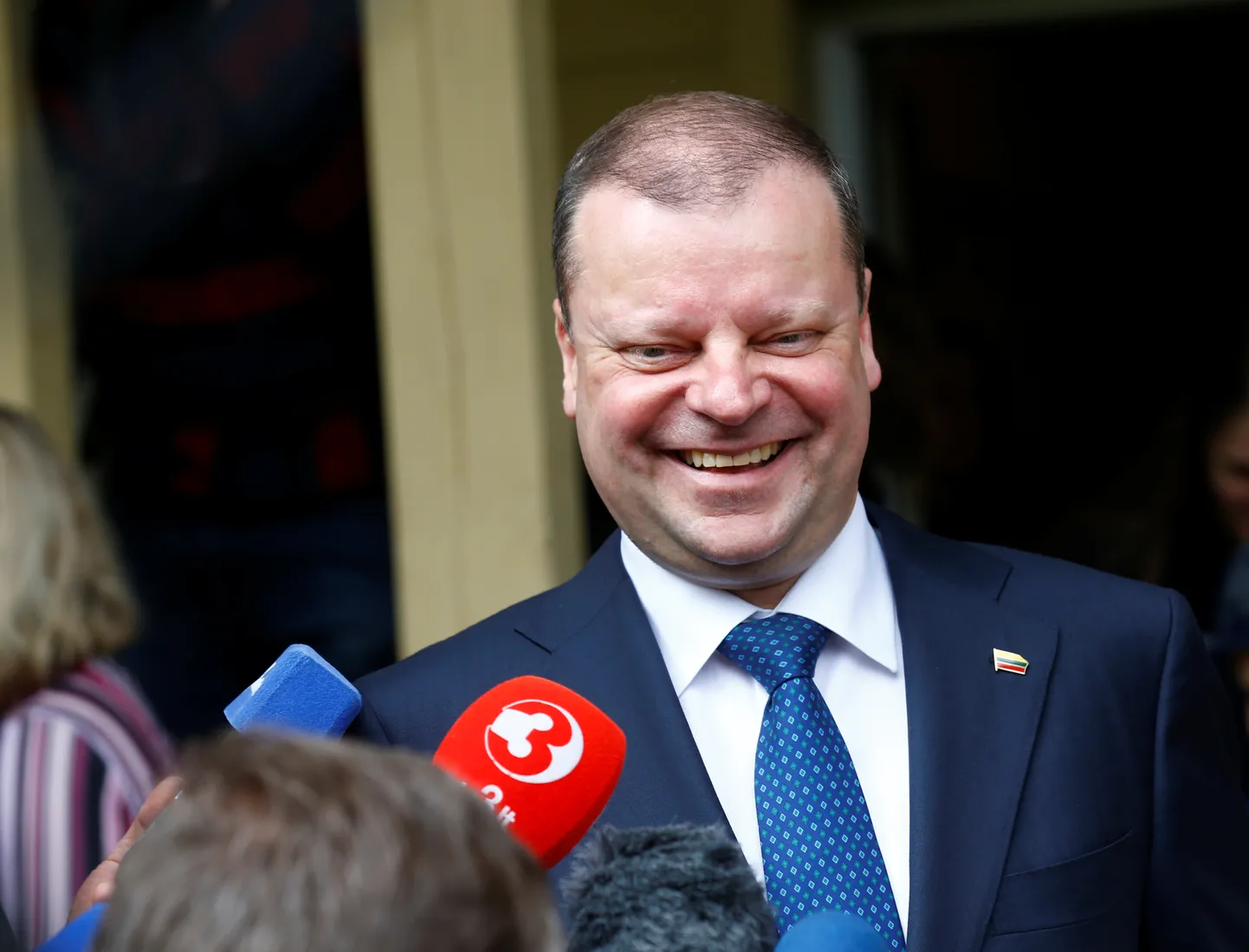 Leedu peaminister Saulius Skvernelis sellel 12. maist pärineval fotol.