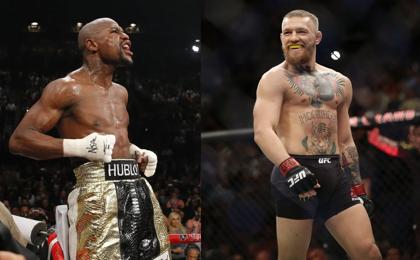 Floyd Mayweather jr (vasakul) ja Conor McGregor.