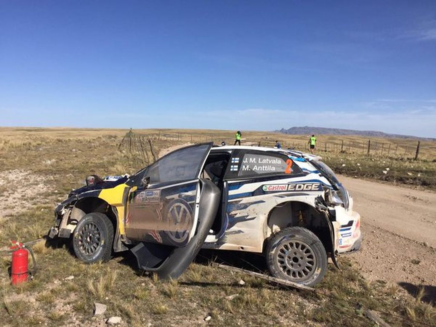 Jari-Matti Latvala auto pärast õnnetust