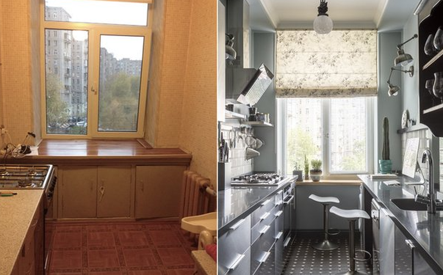 Квартира с "бабушкиным ремонтом" до и после.