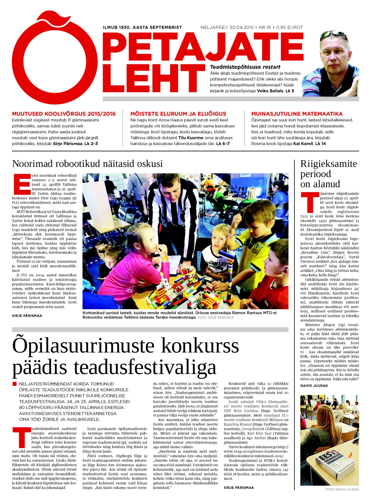 Õpetajate Leht 30. aprillil 2015