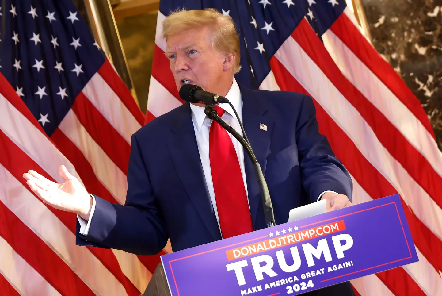 Donald Trump süüdimõistva kohtuotsuse järgsel pressikonverentsil.