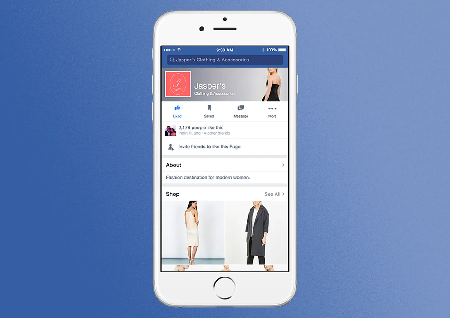 Facebooki poe näidiskujundus