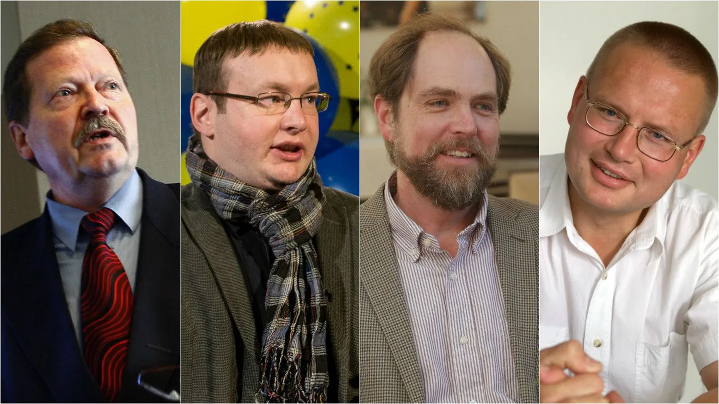 (Vasakult) Tartu Ülikooli politoloogia õppejõud Rein Toomla, Tallinna Ülikooli politoloog Tõnis Saarts, Tartu Ülikooli professor ja Eesti Välispoliitika Instituudi juhatuse liige Andres Kasekamp, kommunikatsiooniekspert Ivo Rull.