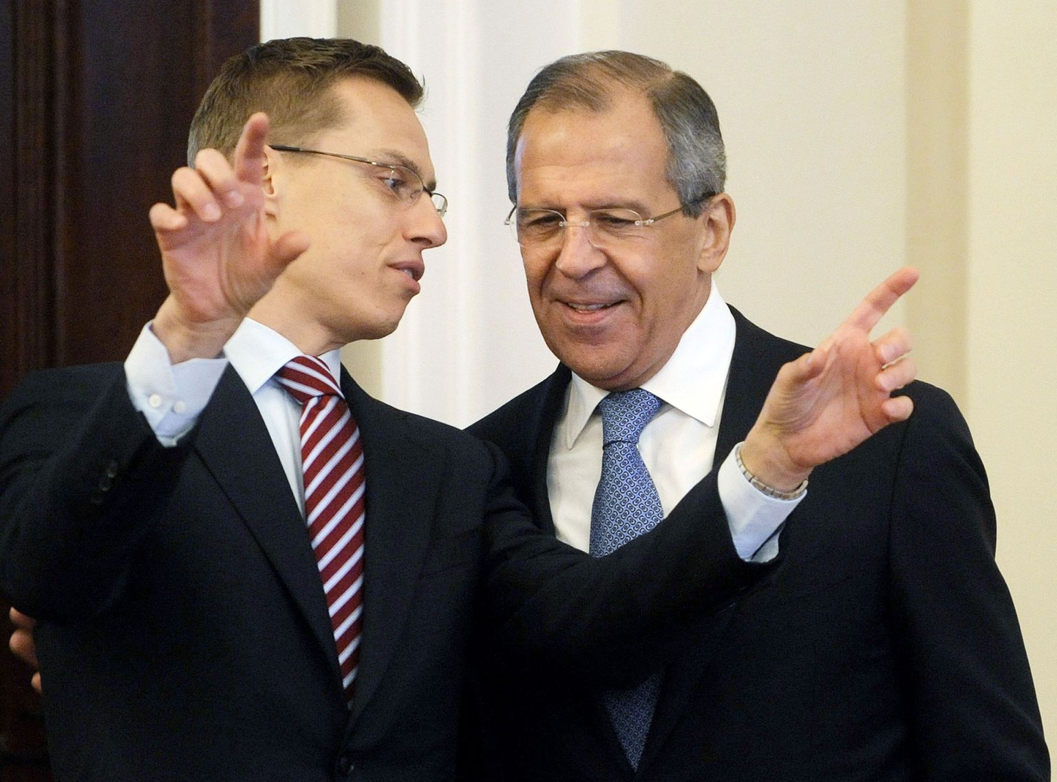 Alexander Stubb (vasakul) ja Venemaa välisminister Sergei Lavrov.
