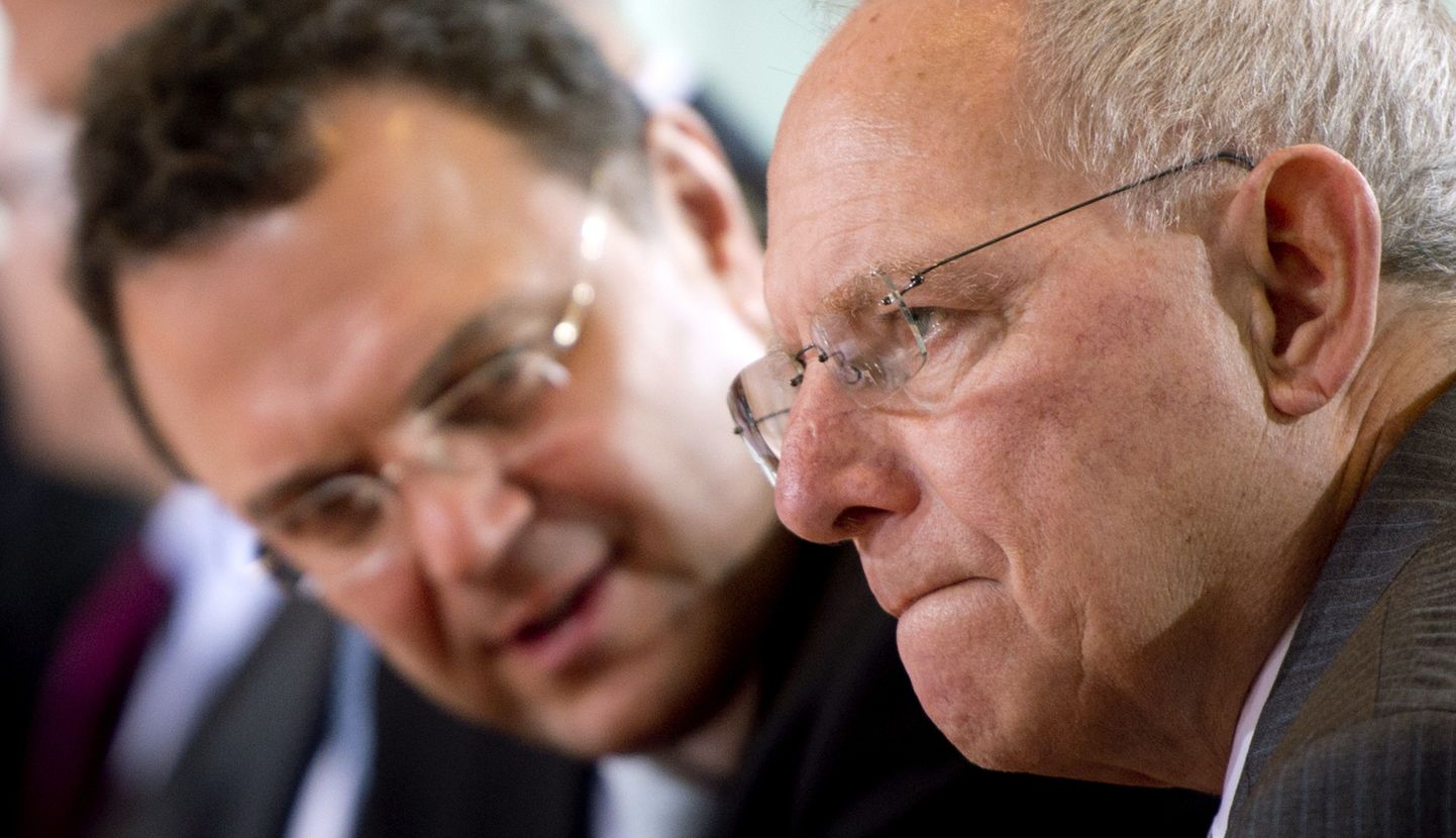 Saksamaa siseminister  Hans-Peter Friedrich (vasakul) ja rahandusminister  Wolfgang Schäuble.