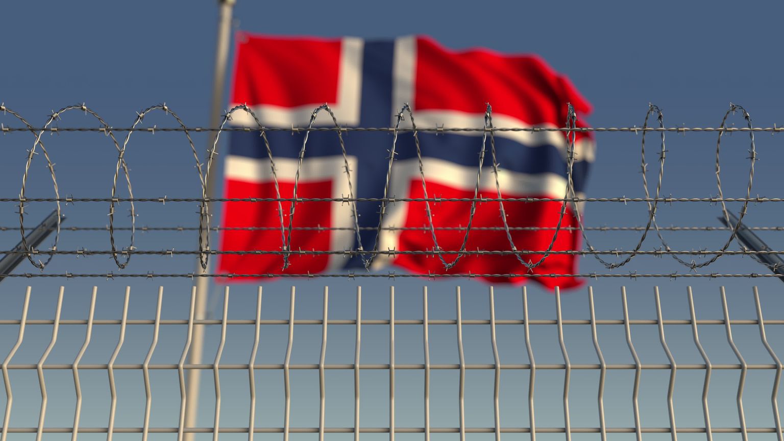 Norra lipp ja vangla okastraadiga turvaaed. Pilt on illustreeriv