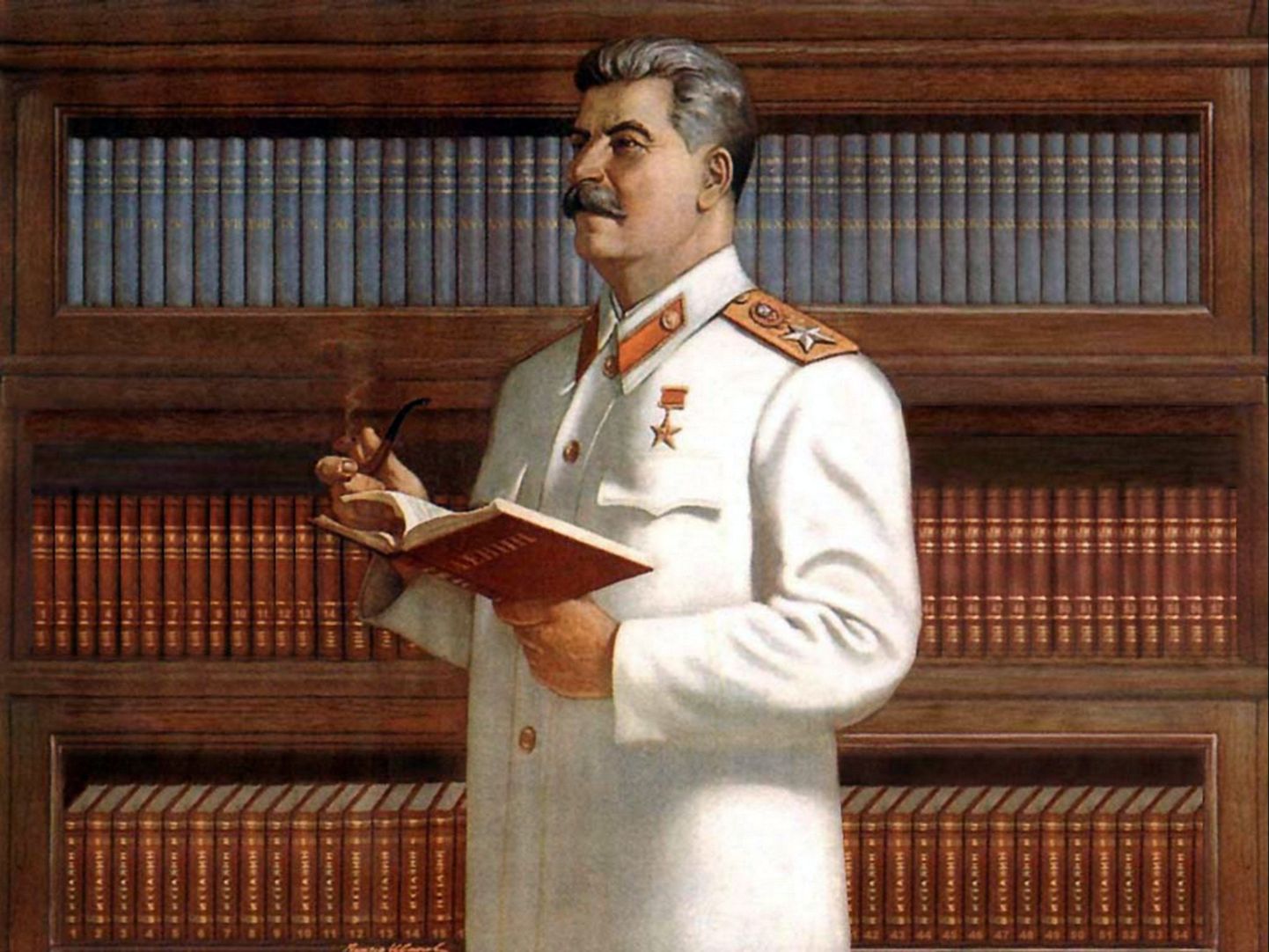 Nõukogude propagandaplakat Jossif Stalinist.