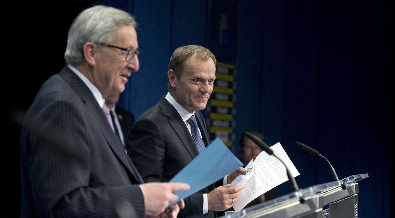 Euroopa Komisjoni president Jean-Claude Juncker ja Euroopa Ülemkogu eesistuja Donald Tusk.