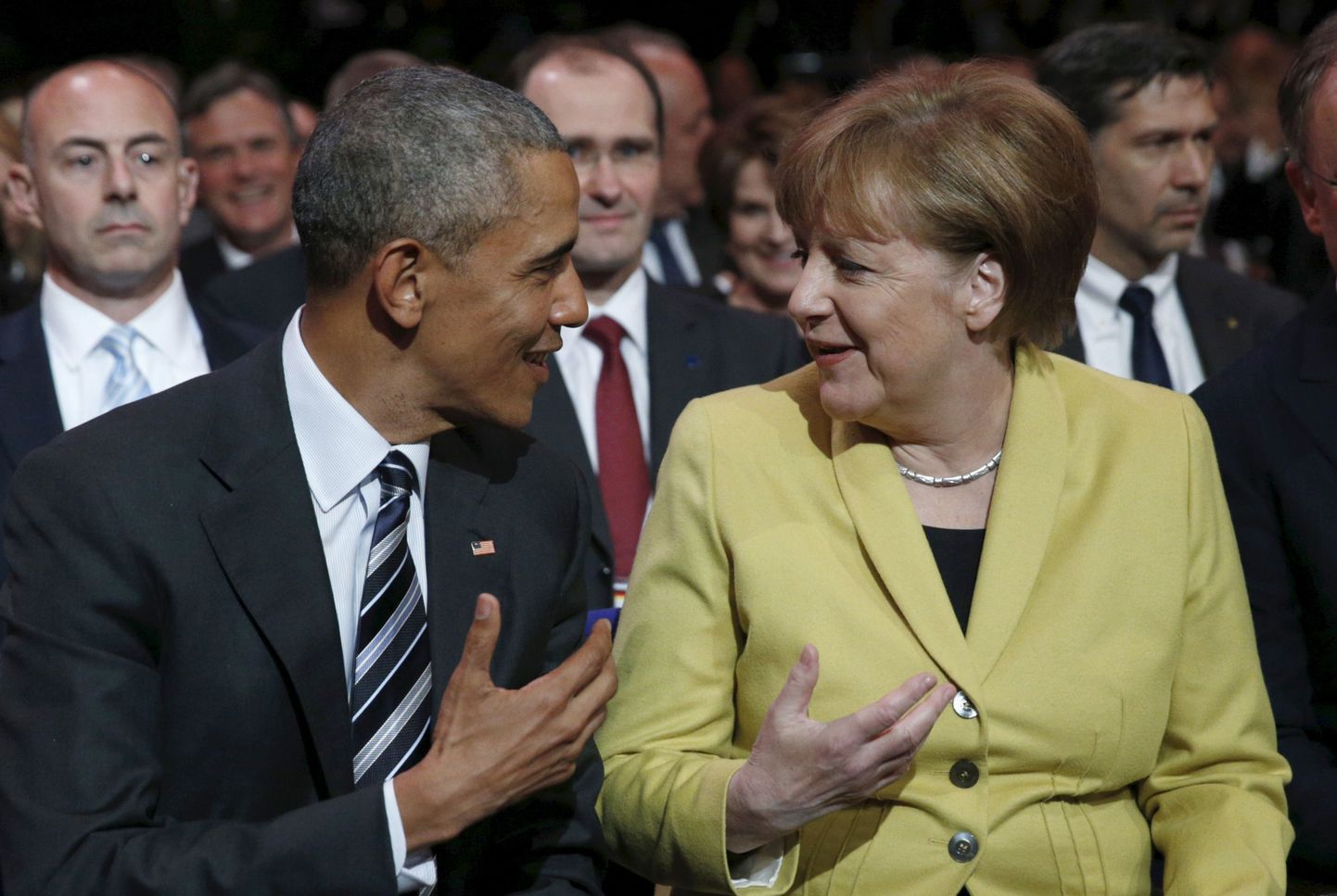 USA president Barack Obama Saksamaa kantsler Angela Merkel eile Hannover Messe avamistseremoonial.