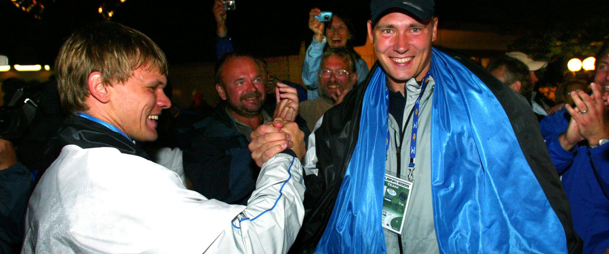Helsingi maailmameistrivõistlustelt 2005. aastal tõi Eestisse kuldmedali Andrus Värnik, Gerd Kanteri medaliteekond algas hõbedaga.