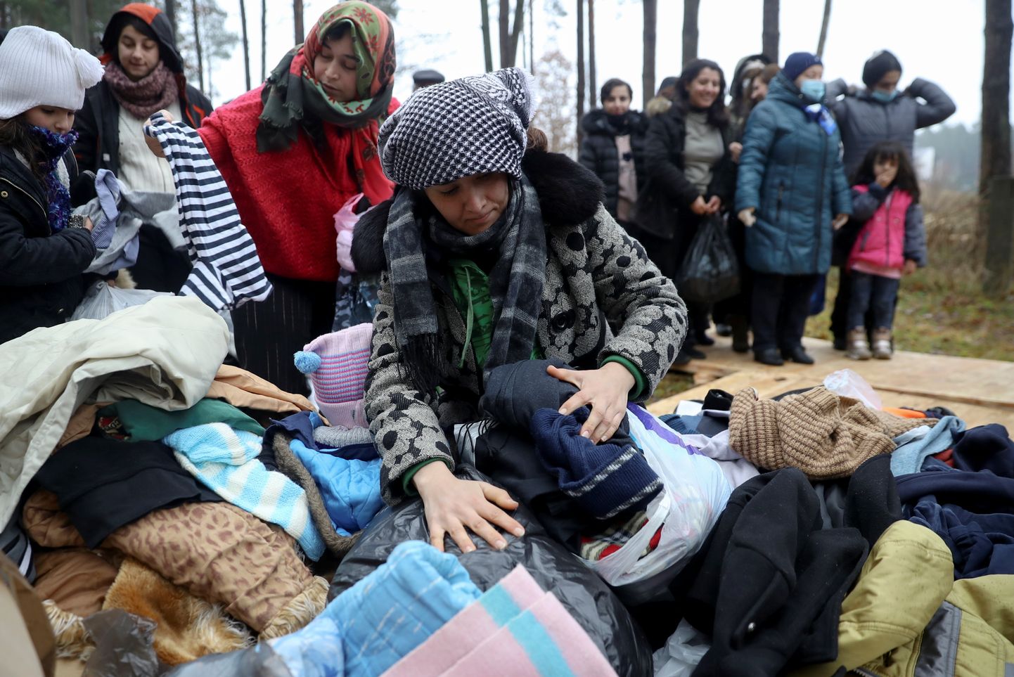Migranti uz Baltkrievijas robežas.