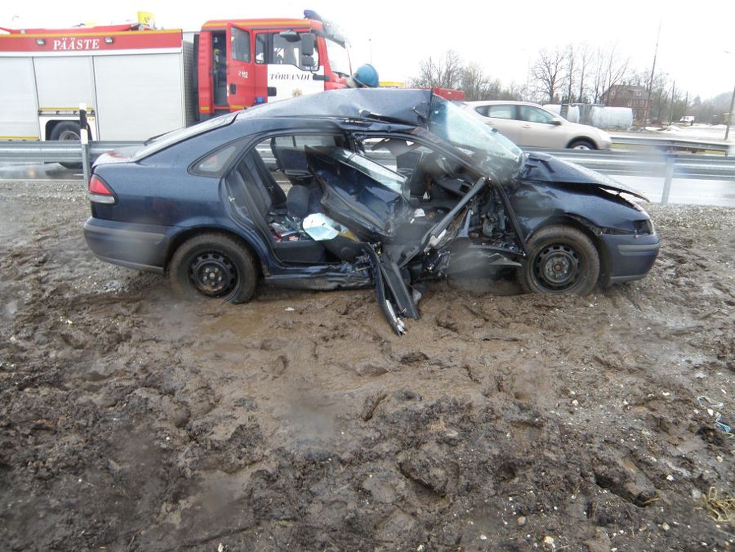 Tartumaal Nõo vallas 19. märtsil veoki ja sõiduautoga juhtunud liiklusõnnetus.