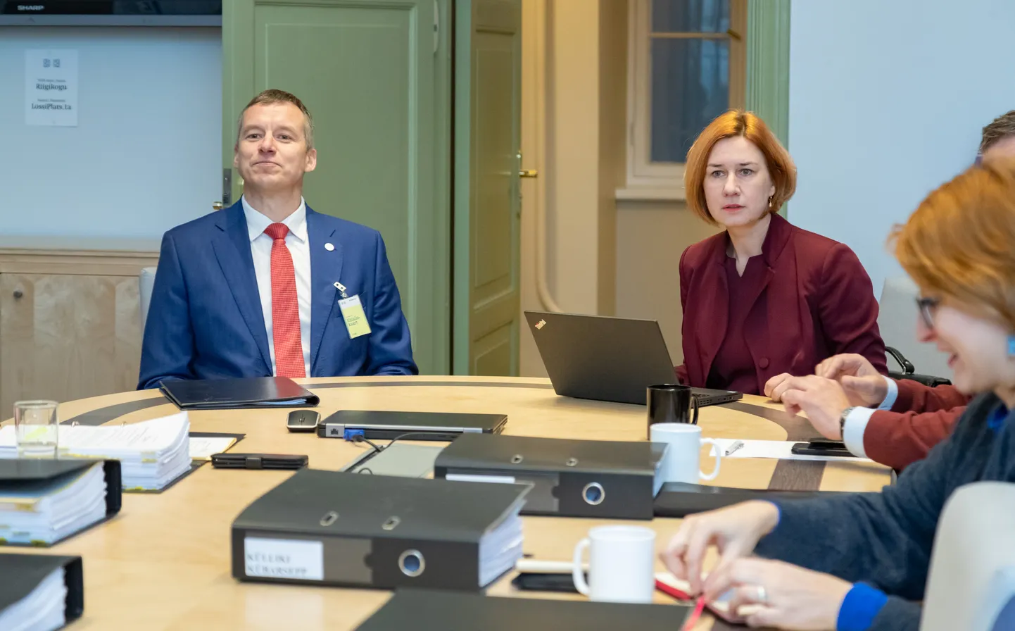 Norman Aas (vasakul) ja praegune riigi peaprokurör Lavly Perling