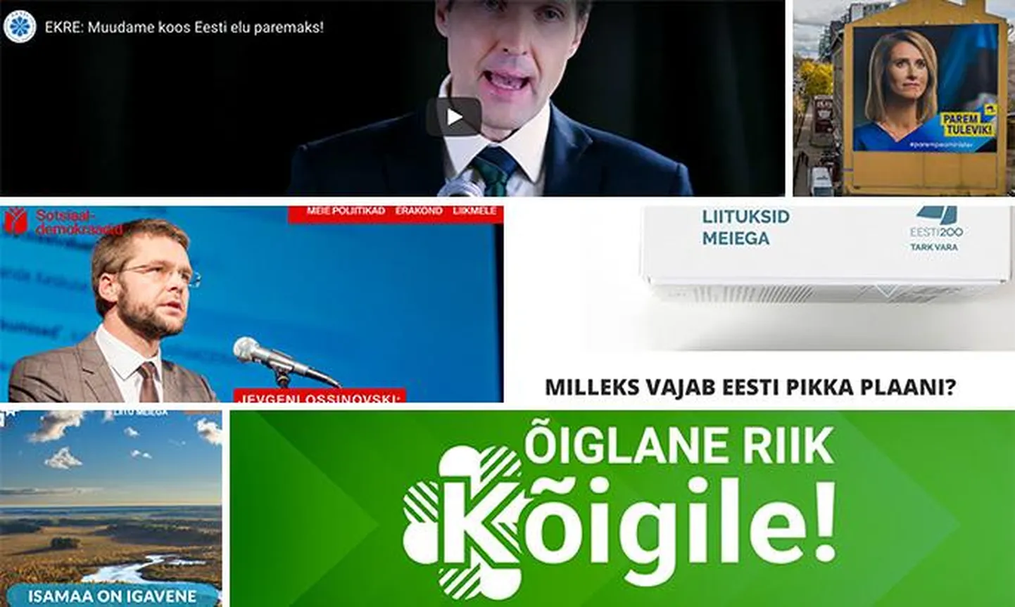Erakondade kampaanialoosungite montaaž.