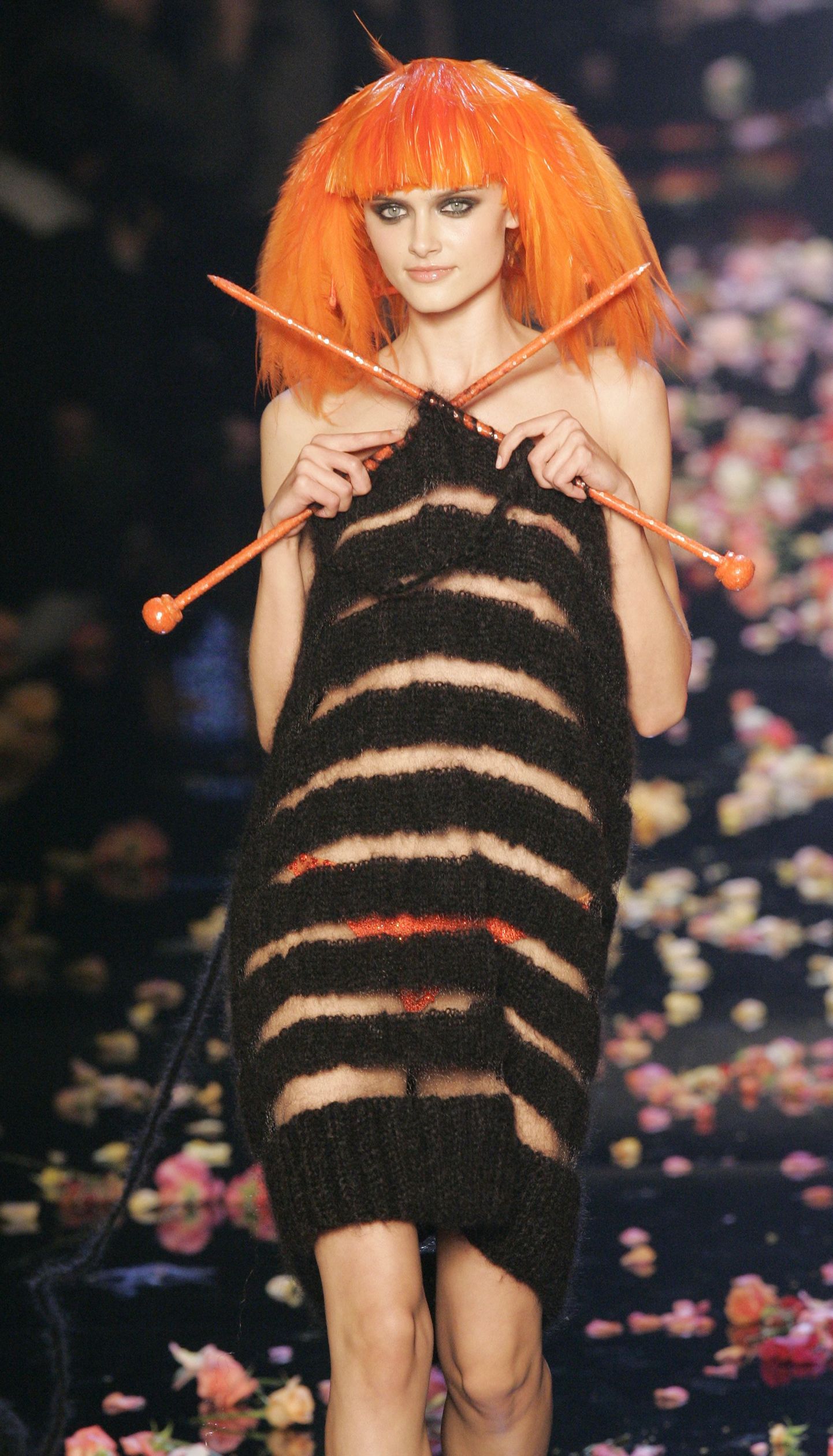 Sonia Rykiel' kaubamärgiks on saanud nii tema punane juuksepahmakas kui kuulsad kudumisvardad.  Sellisena kujutas teda eelmisel aastal ka moelooja Jean Paul Gaultier.