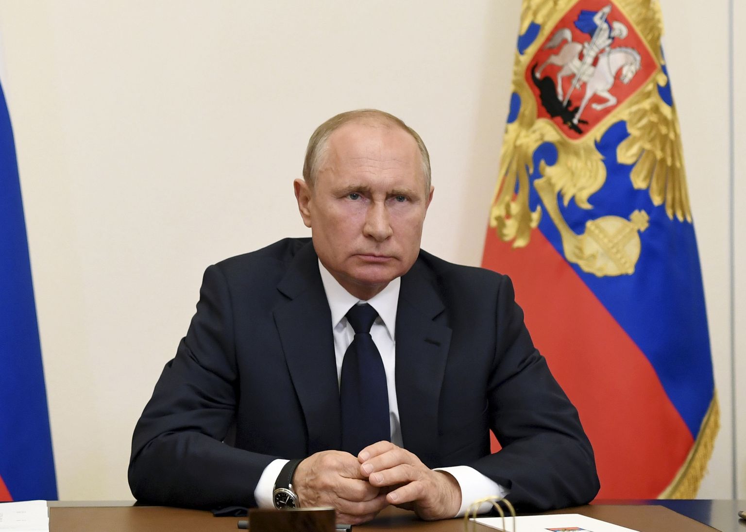Venemaa president Valdimir Putin rahva poole pöördumas.