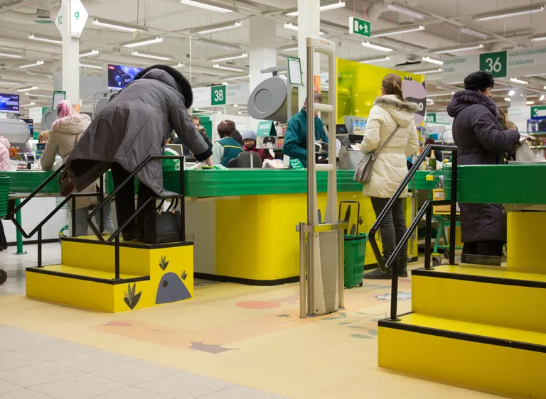 Väikelastega peredele mõeldud kassad Prismas.