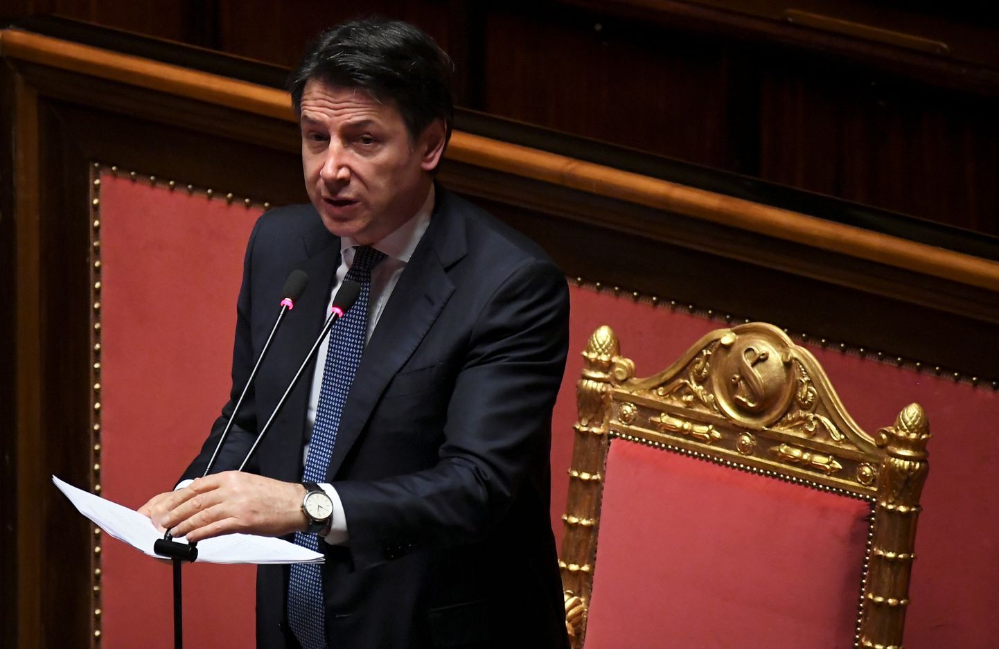 Itaalia peaminister Giuseppe Conte Roomas senatis 26. märts 2020.