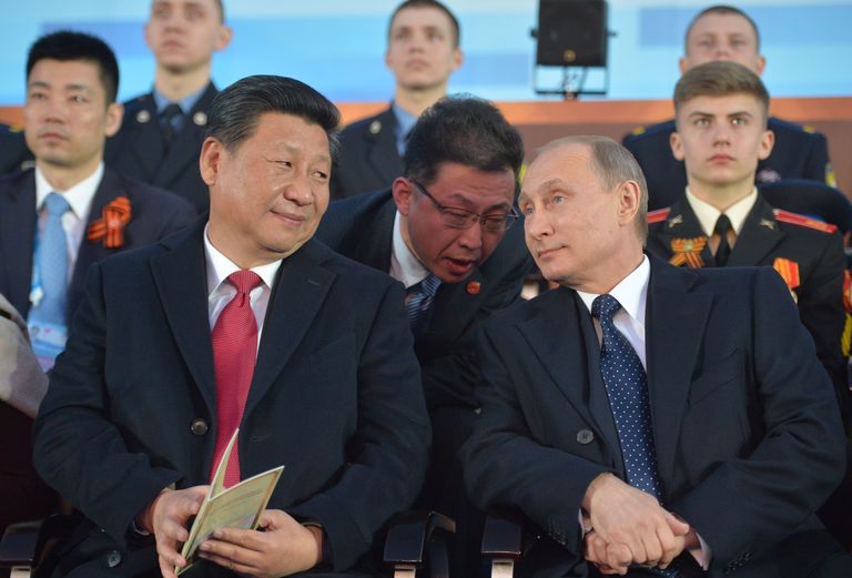 Hiina president Xi Jinping vestlemas Putiniga. Foto: Scanpix