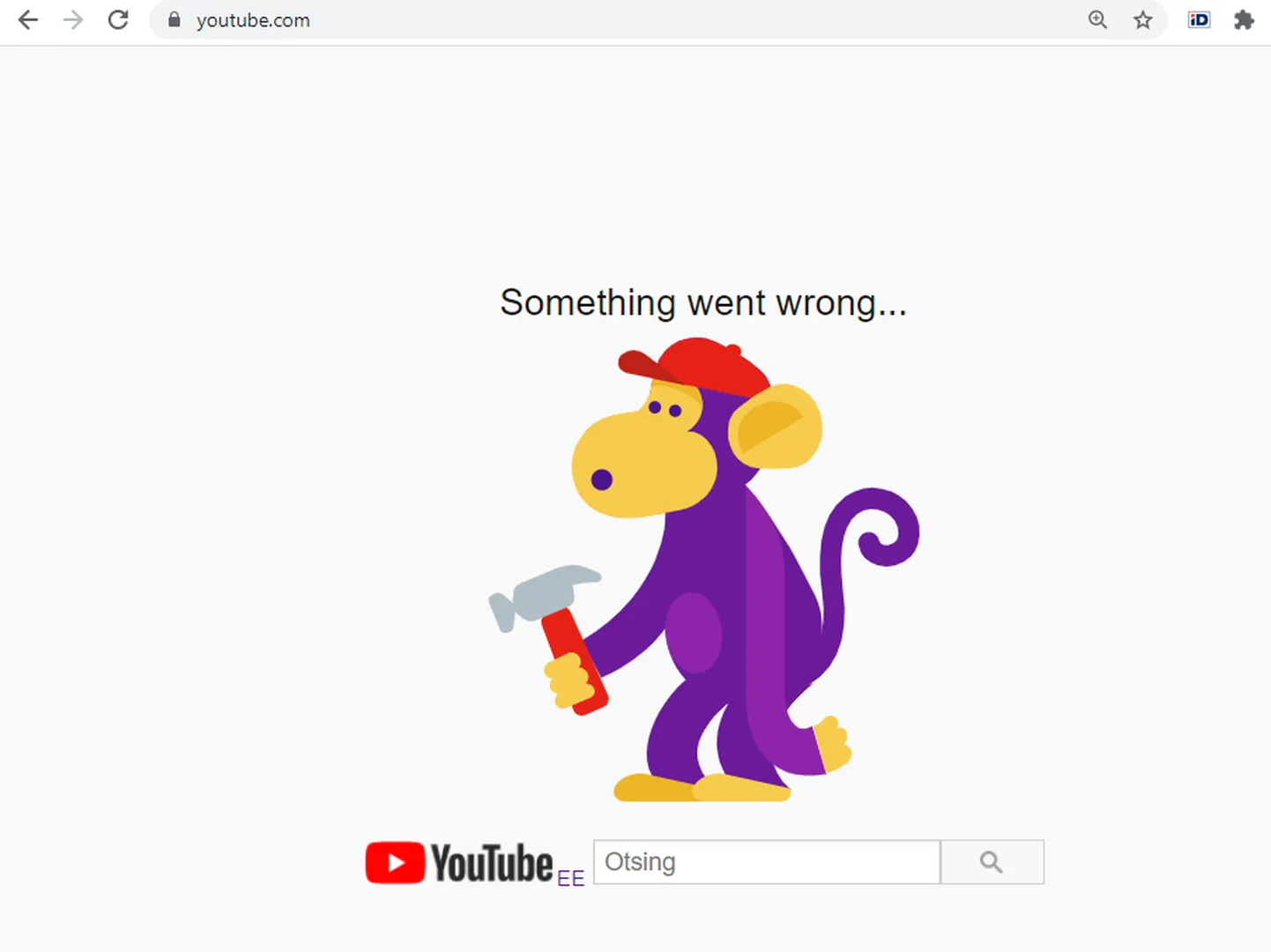Veateade. Youtube on maas.