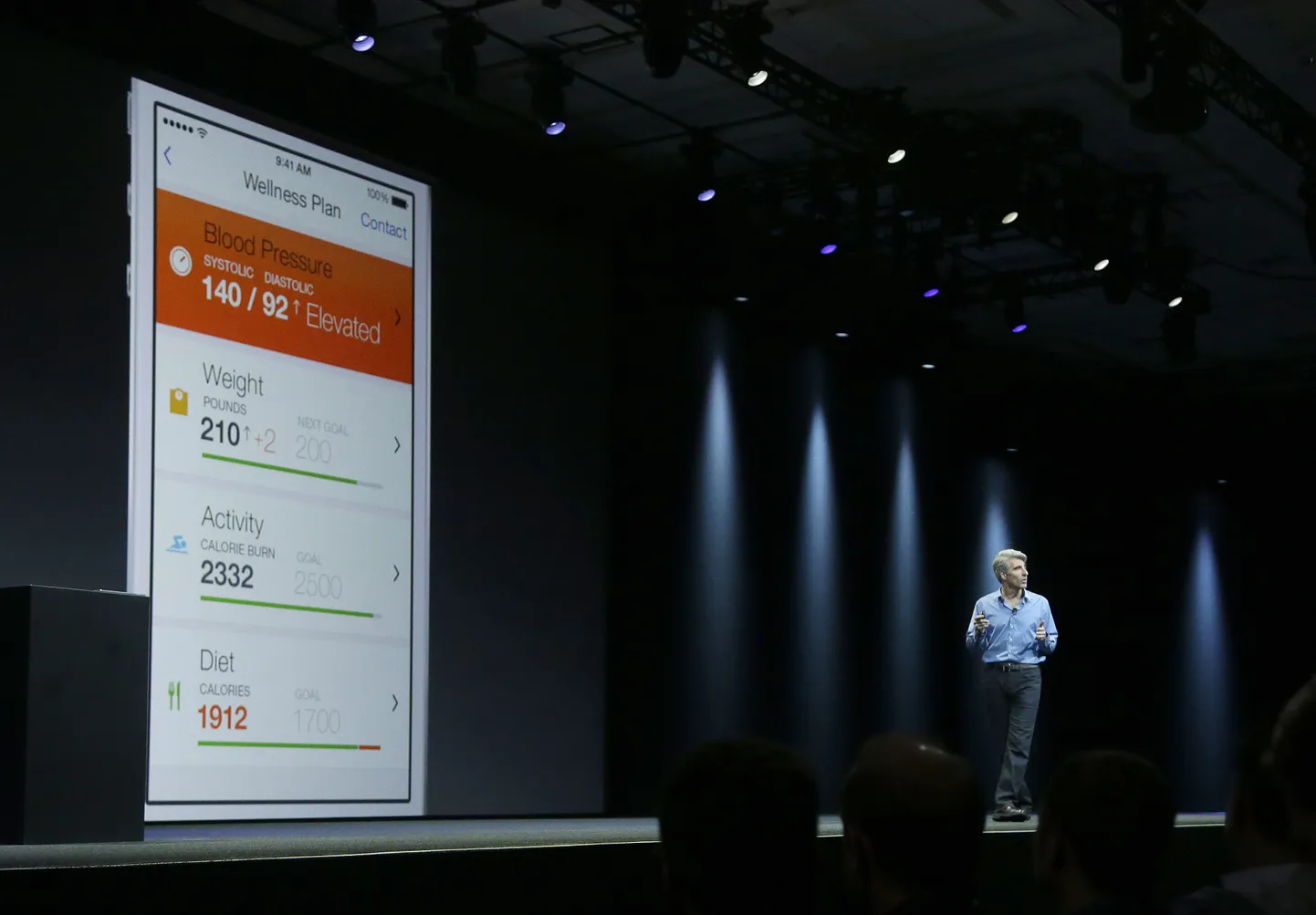 Apple asepresident Craig Federigi räägib Apple'i arendajate konverentsil tervishoiuteenusest HealthKit.