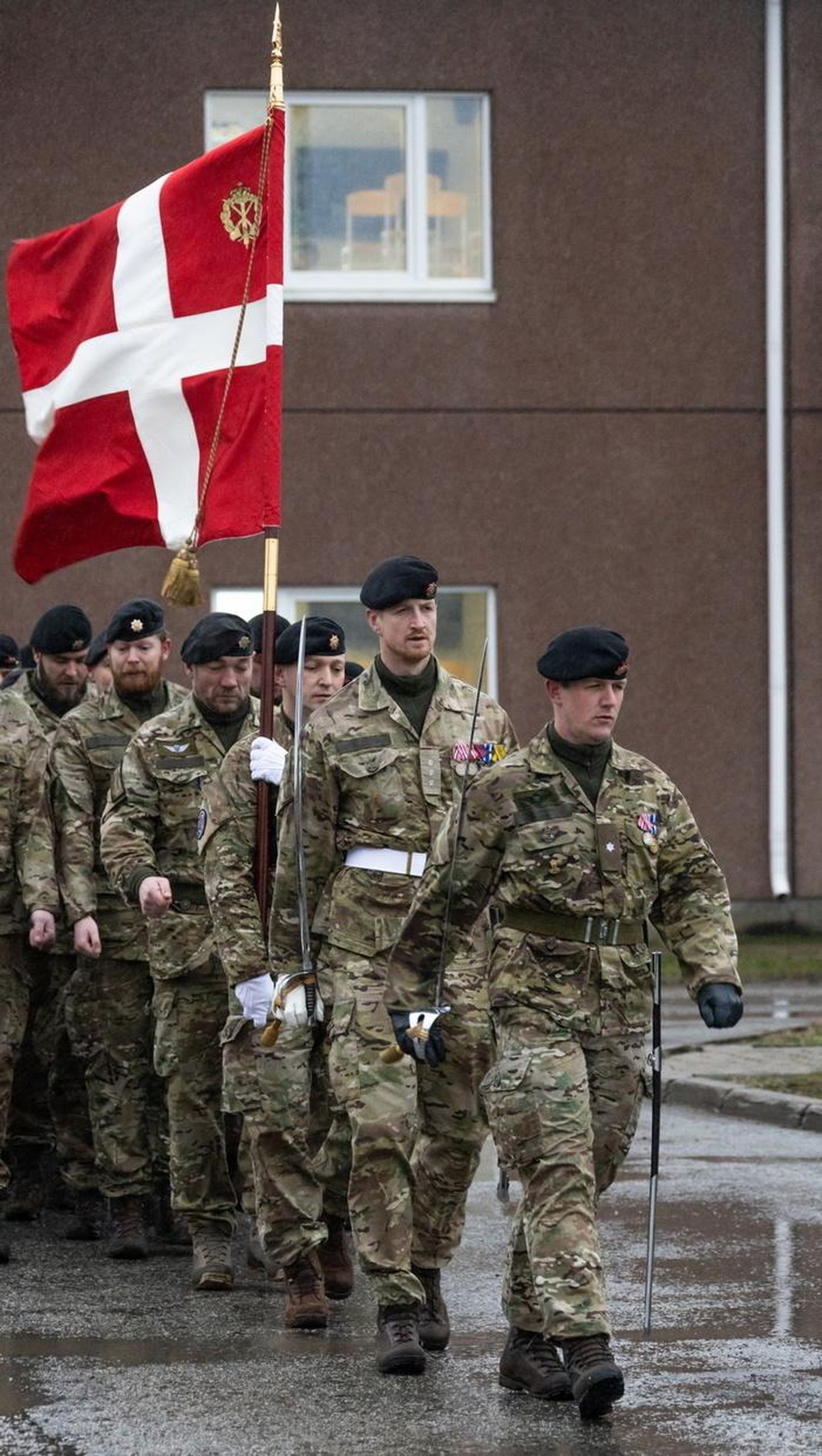 Taani kaitseväelased Tapal toimunud pidulikul rivistusel. 