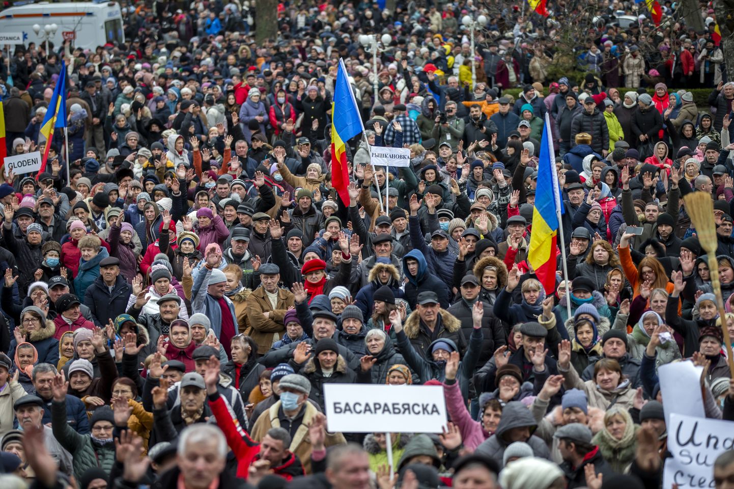 Kremli-meelse Šori partei ja teiste opositsiooniparteide korraldatud valitsusvastane meelavaldus Chișinăus 19. veebruaril 2023.