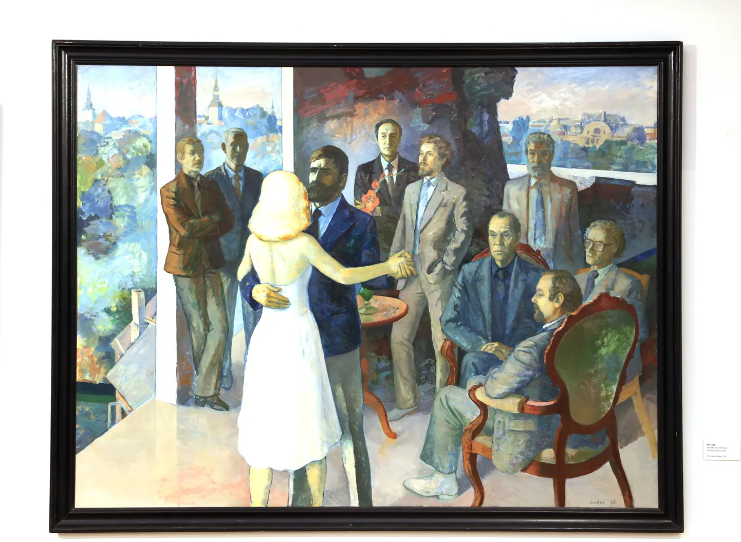 Tallinna  Kunstihoones on "Kunstihoone 80"  näitusel eksponeeritud valik töid kunstihoone kogudest. Pildil repro - Olev Subbi "Kunstnike Liidu sekretariaat",  õli, lõuend, 1985.