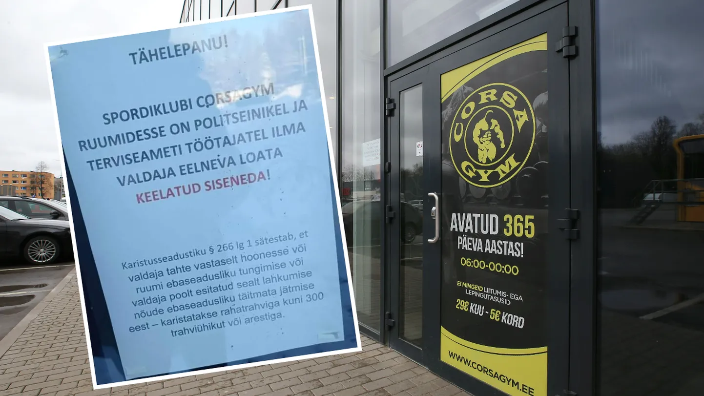 Tartu spordiklubi Corsagym ei luba politseinikke ega terviseameti töötajaid sisse.