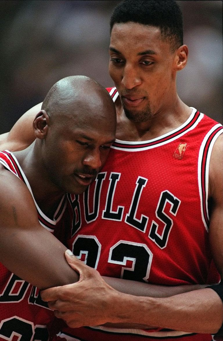 1997. Chicago Bullsi supertähed Michael Jordan (vasakul) ja Scottie Pippen.