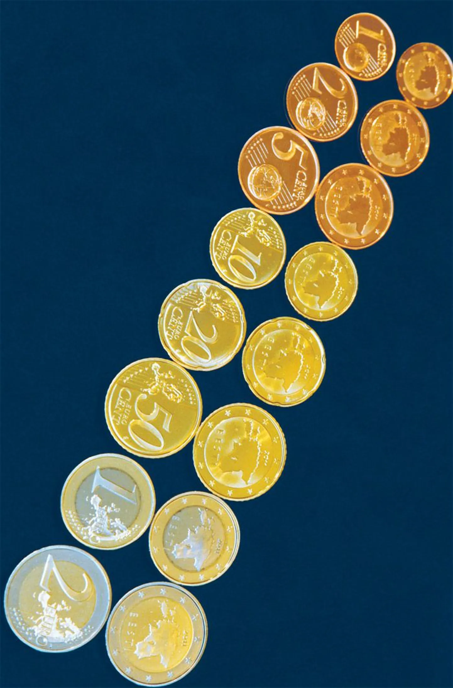 Pildil on Eesti euromündid.