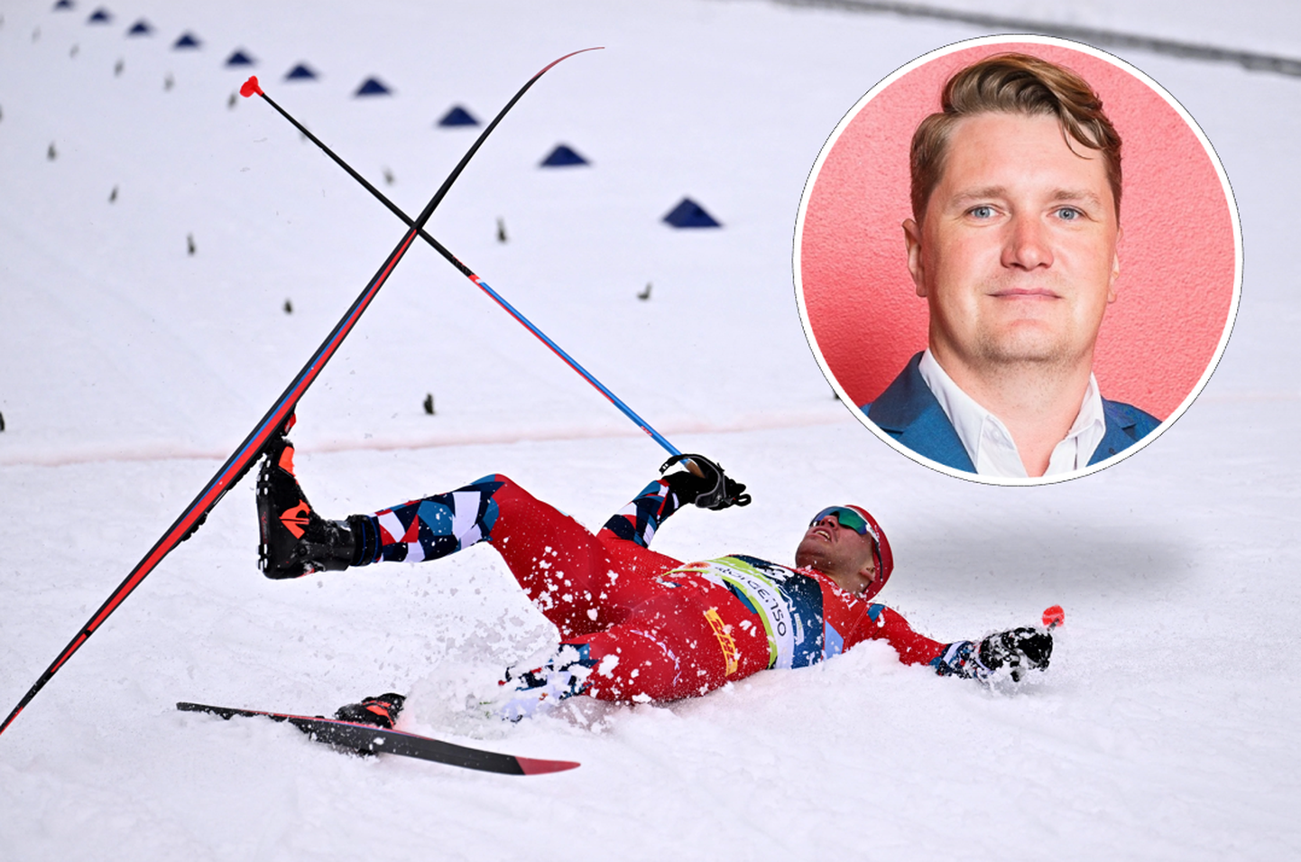 Norralane Paal Golberg vajumas pärast lõpetamist lumeputru. MMi tehniline delegaat Robert Peets selle pärast siiski ei muretse.