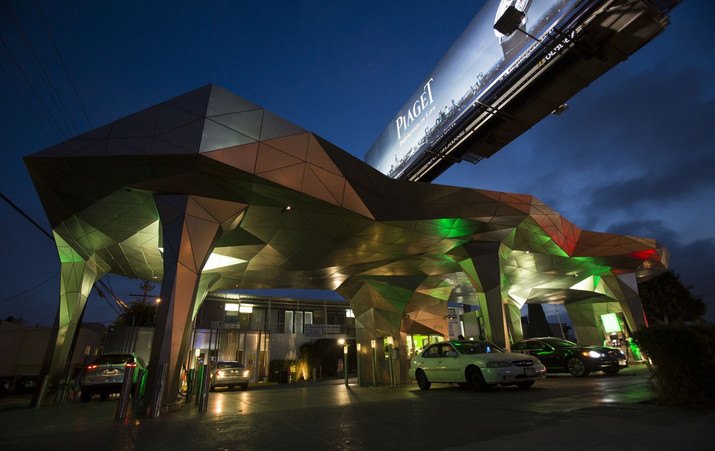 The Helios House gas station is pictured in Los Angeles