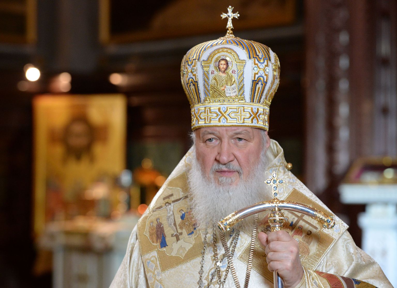 Moskva ja kogu Venemaa patriarh Kirill täna Moskva Lunastaja Kristuse peakirikus peetud jõulujumalateenistusel.