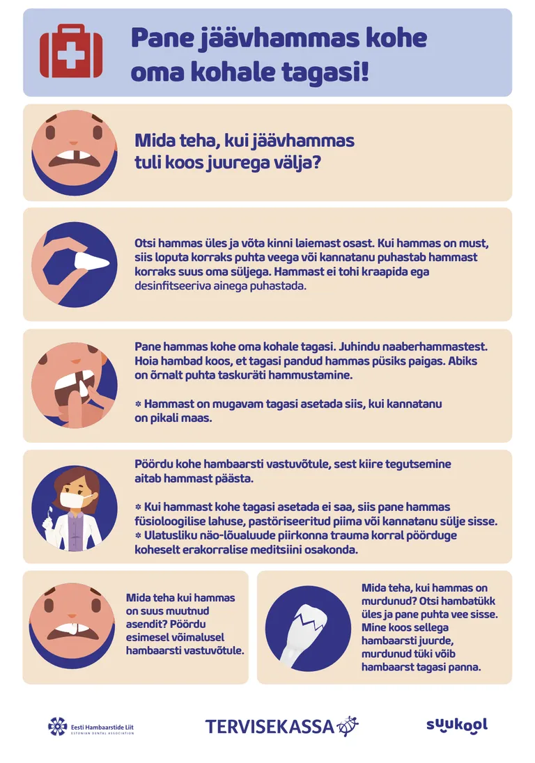 Mida teha, kui jäävhammas tuli ära.