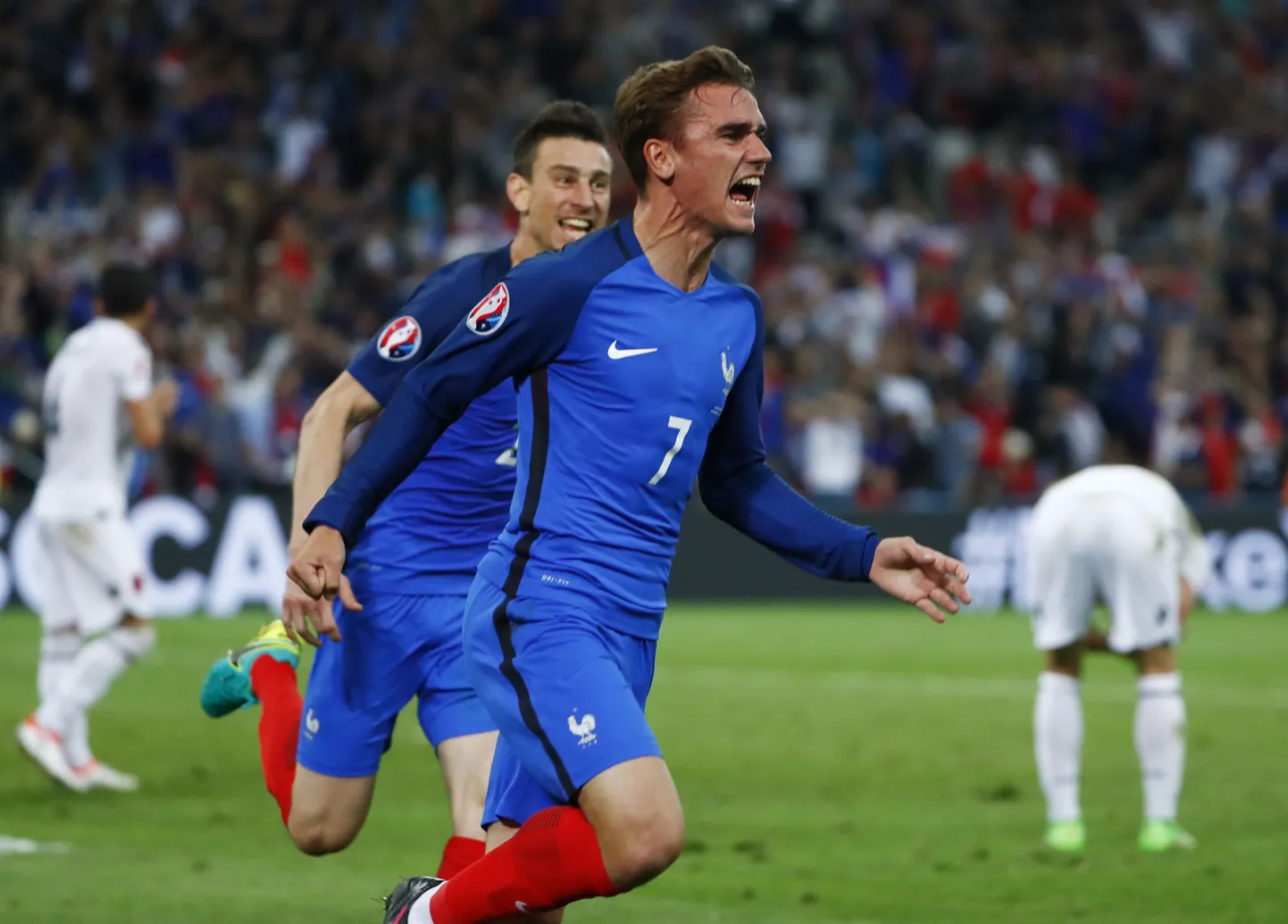 Prantsusmaa ja Albaania kohtumine EMil. Võiduvärava autor Antoine Griezmann.